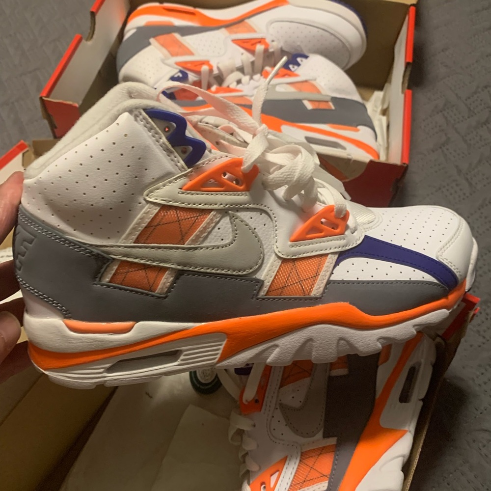 DS 2022 Nike Bo Jackson Sneakers - White, Gray, and Orange